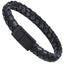 MBSS247 STAINLESS STEEL BRAIDED LEATHER BRACELET