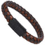 MBSS247 STAINLESS STEEL BRAIDED LEATHER BRACELET