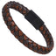 MBSS247 STAINLESS STEEL BRAIDED LEATHER BRACELET