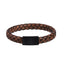 MBSS247 STAINLESS STEEL BRAIDED LEATHER BRACELET