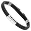 MBSS248 STAINLESS STEEL LEATHER BRACELET WITH BUCKLE DESIGN