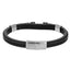 MBSS248 STAINLESS STEEL LEATHER BRACELET WITH BUCKLE DESIGN
