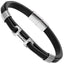 MBSS248 STAINLESS STEEL LEATHER BRACELET WITH BUCKLE DESIGN