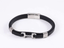 MBSS248 STAINLESS STEEL LEATHER BRACELET WITH BUCKLE DESIGN