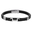 MBSS248 STAINLESS STEEL LEATHER BRACELET WITH BUCKLE DESIGN