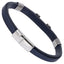 MBSS248 STAINLESS STEEL LEATHER BRACELET WITH BUCKLE DESIGN
