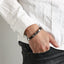 MBSS248 STAINLESS STEEL LEATHER BRACELET WITH BUCKLE DESIGN