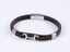 MBSS248 STAINLESS STEEL LEATHER BRACELET WITH BUCKLE DESIGN