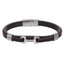 MBSS248 STAINLESS STEEL LEATHER BRACELET WITH BUCKLE DESIGN