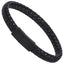 MBSS249 STAINLESS STEEL BRAIDED LEATHER & ROPE BRACELET