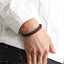 MBSS249 STAINLESS STEEL BRAIDED LEATHER & ROPE BRACELET