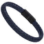 MBSS249 STAINLESS STEEL BRAIDED LEATHER & ROPE BRACELET