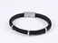 MBSS250 STAINLESS STEEL LAYERED LEATHER BRACELET