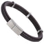 MBSS250 STAINLESS STEEL LAYERED LEATHER BRACELET