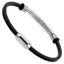 MBSS251 STAINLESS STEEL LEATHER BRACELET WITH ID PLATE