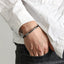 MBSS251 STAINLESS STEEL LEATHER BRACELET WITH ID PLATE