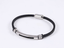 MBSS251 STAINLESS STEEL LEATHER BRACELET WITH ID PLATE