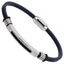 MBSS251 STAINLESS STEEL LEATHER BRACELET WITH ID PLATE