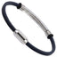 MBSS251 STAINLESS STEEL LEATHER BRACELET WITH ID PLATE