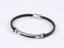 MBSS251 STAINLESS STEEL LEATHER BRACELET WITH ID PLATE