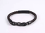 MBSS254 STAINLESS STEEL LEATHER BRACELET WITH CHAIN LINK DESIGN