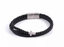 MBSS256 STAINLESS STEEL LEATHER BRACELET WITH CROSS & BEADS