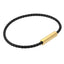 AAB Co. Stainless Steel Slim Leather Bracelet – Black Genuine Leather