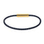 AAB Co. Stainless Steel Slim Leather Bracelet – Dark Blue Genuine Leather