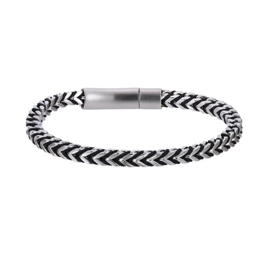 MBSS258 STAINLESS STEEL CHAIN BRACELET WITH ROPE