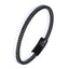 MBSS259 STAINLESS STEEL & SLIM BRAIDED LEATHER BRACELET