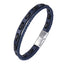 MBSS260 STAINLESS STEEL BRAIDED LEATHER BRACELET