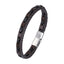 MBSS260 STAINLESS STEEL BRAIDED LEATHER BRACELET