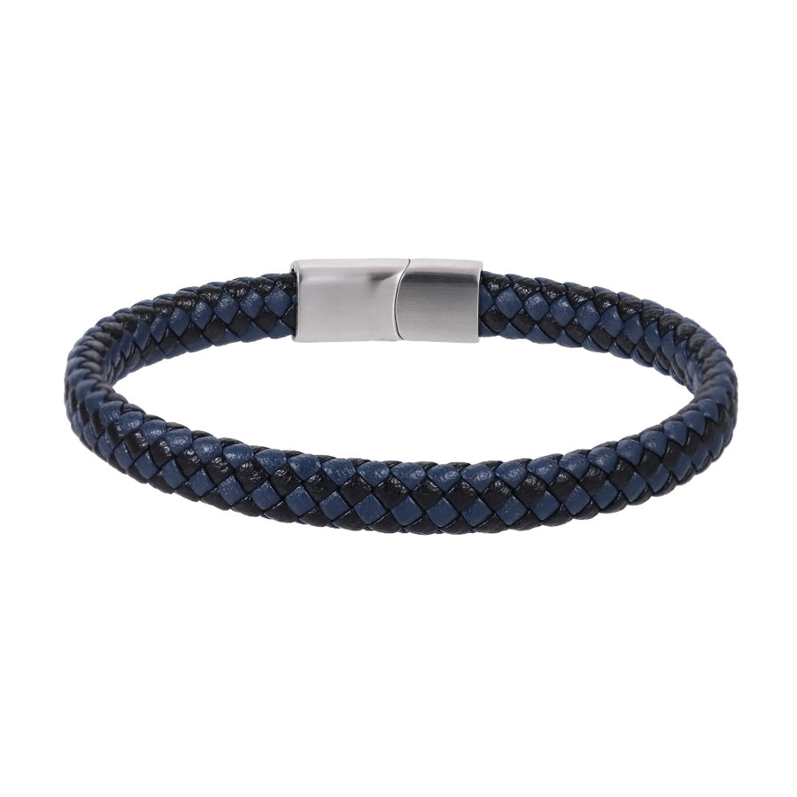 MBSS269 STAINLESS STEEL BRAIDED LEATHER BRACELET