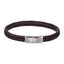 MBSS269 STAINLESS STEEL BRAIDED LEATHER BRACELET