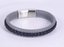 MBSS270 STAINLESS STEEL LEATHER BRACELET