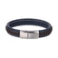 MBSS270 STAINLESS STEEL LEATHER BRACELET