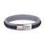 MBSS270 STAINLESS STEEL LEATHER BRACELET