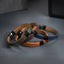 MBSS271 STAINLESS STEEL LEATHER BRACELET WITH PATTERN