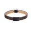 MBSS271 STAINLESS STEEL LEATHER BRACELET WITH PATTERN