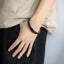 MBSS271 STAINLESS STEEL LEATHER BRACELET WITH PATTERN