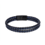 MBSS272 STAINLESS STEEL DOUBLE BRAIDED LEATHER BRACELET