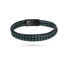 MBSS272 STAINLESS STEEL DOUBLE BRAIDED LEATHER BRACELET
