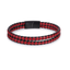 MBSS272 STAINLESS STEEL DOUBLE BRAIDED LEATHER BRACELET