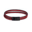 MBSS272 STAINLESS STEEL DOUBLE BRAIDED LEATHER BRACELET