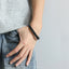 MBSS274 STAINLESS STEEL & PATTERN LEATHER BRACELET