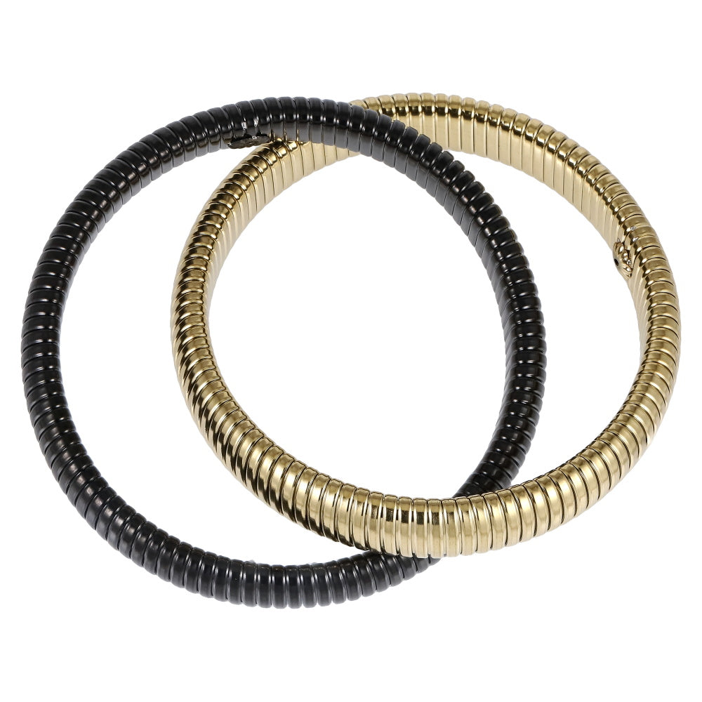 MBSS235 STAINLESS STEEL DOUBLE ELASTIC SNAKE CHAIN BRACELET