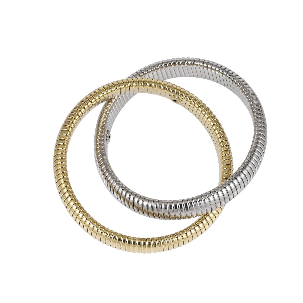MBSS235 STAINLESS STEEL DOUBLE ELASTIC SNAKE CHAIN BRACELET