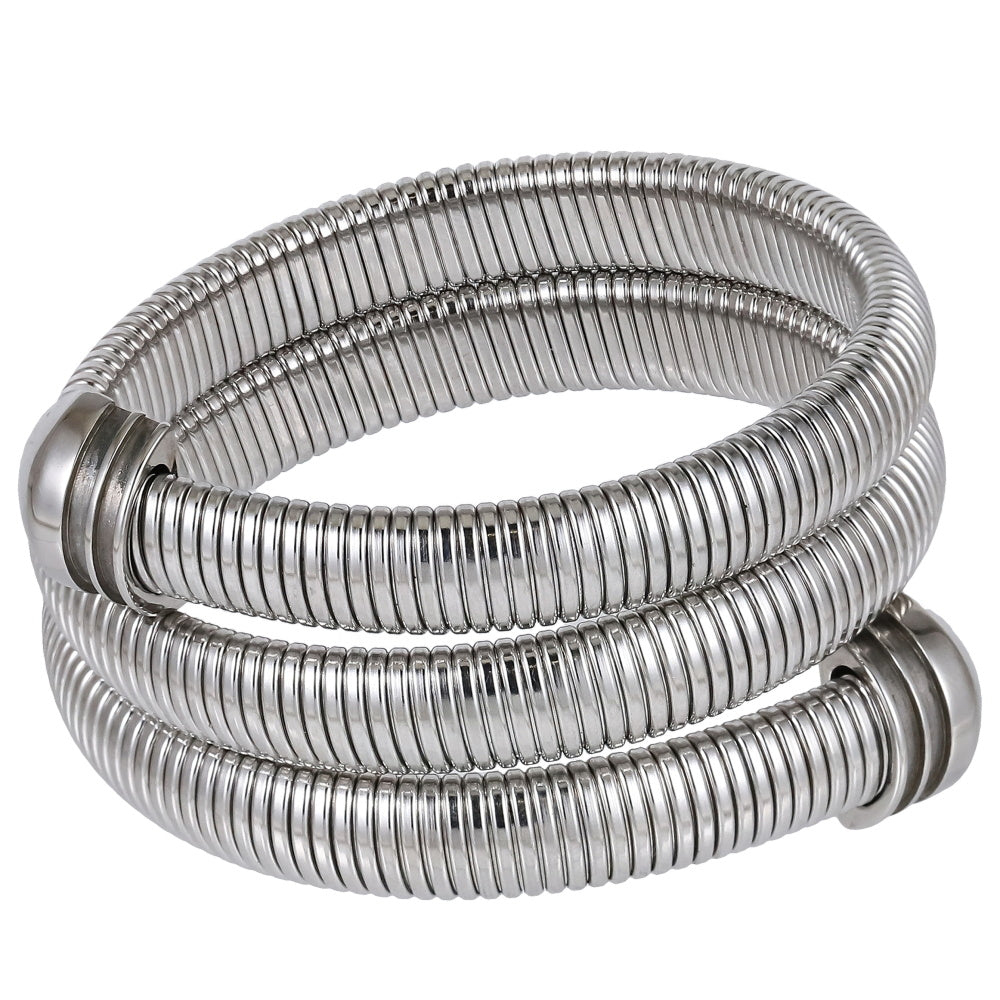 MBSS236 STAINLESS STEEL ELASTIC SNAKE CHAIN WARP BRACELET