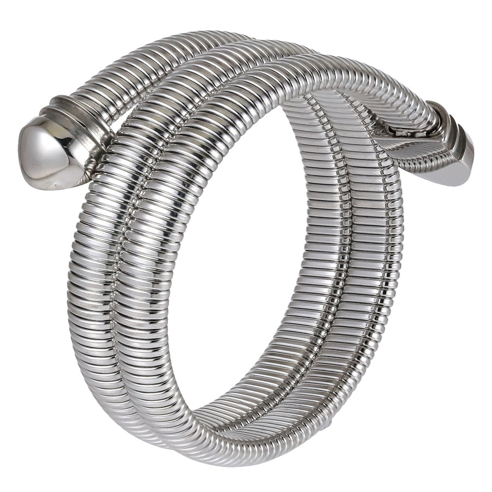 MBSS236 STAINLESS STEEL ELASTIC SNAKE CHAIN WARP BRACELET