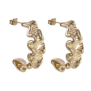 MESS101 STAINLESS STEEL CRINKLE STUD EARRING